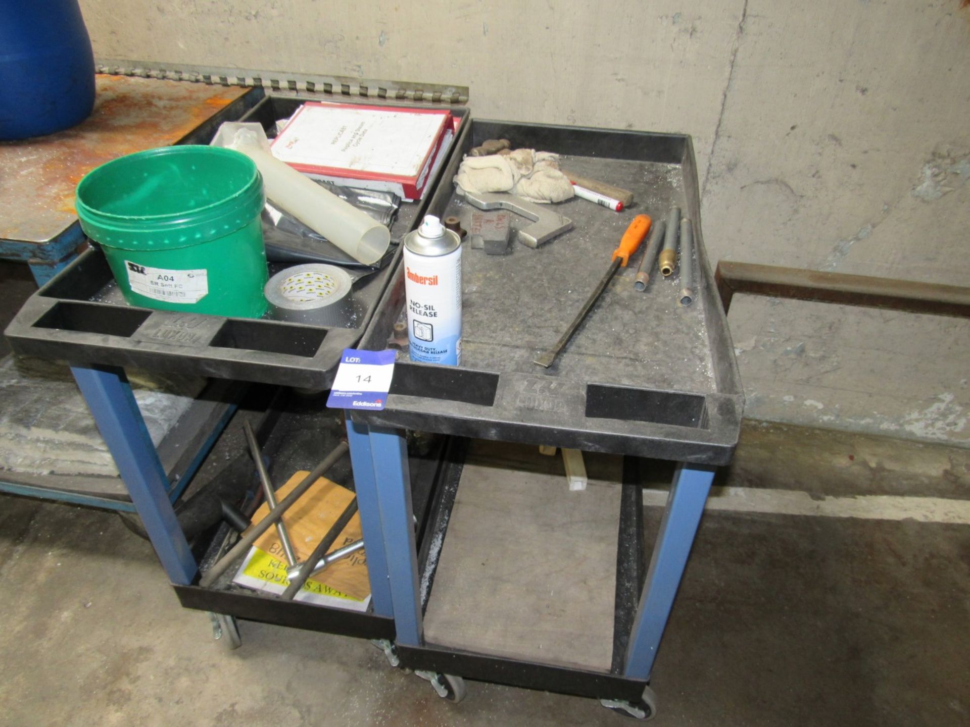 2 Luxor Plastic Workshop Trolleys