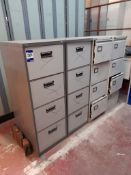 4 Various metal 4-drawer filing cabinets