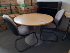 Circular Meeting Table with two chairs
