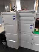 3 - Metal 4-drawer Filing Cabinets