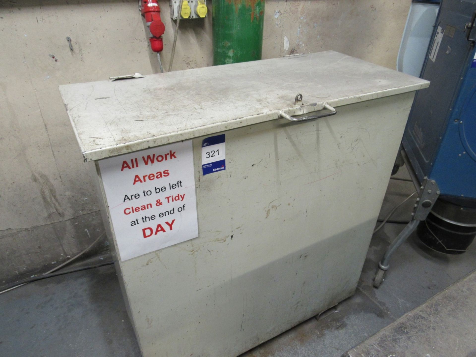 Metal Welding Rod Storage Cabinet, 1070mm x 470mm x 1140mm high, and contents