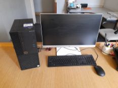 Dell Optiplex 3070 PC with HP Pavillion 24XW Monitor, keyboard and mouse