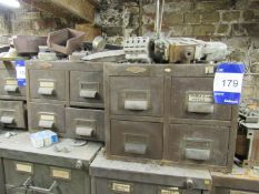 2 Vintage Art Metal London 4 Drawer Desk Top Filing Cabinet and contents
