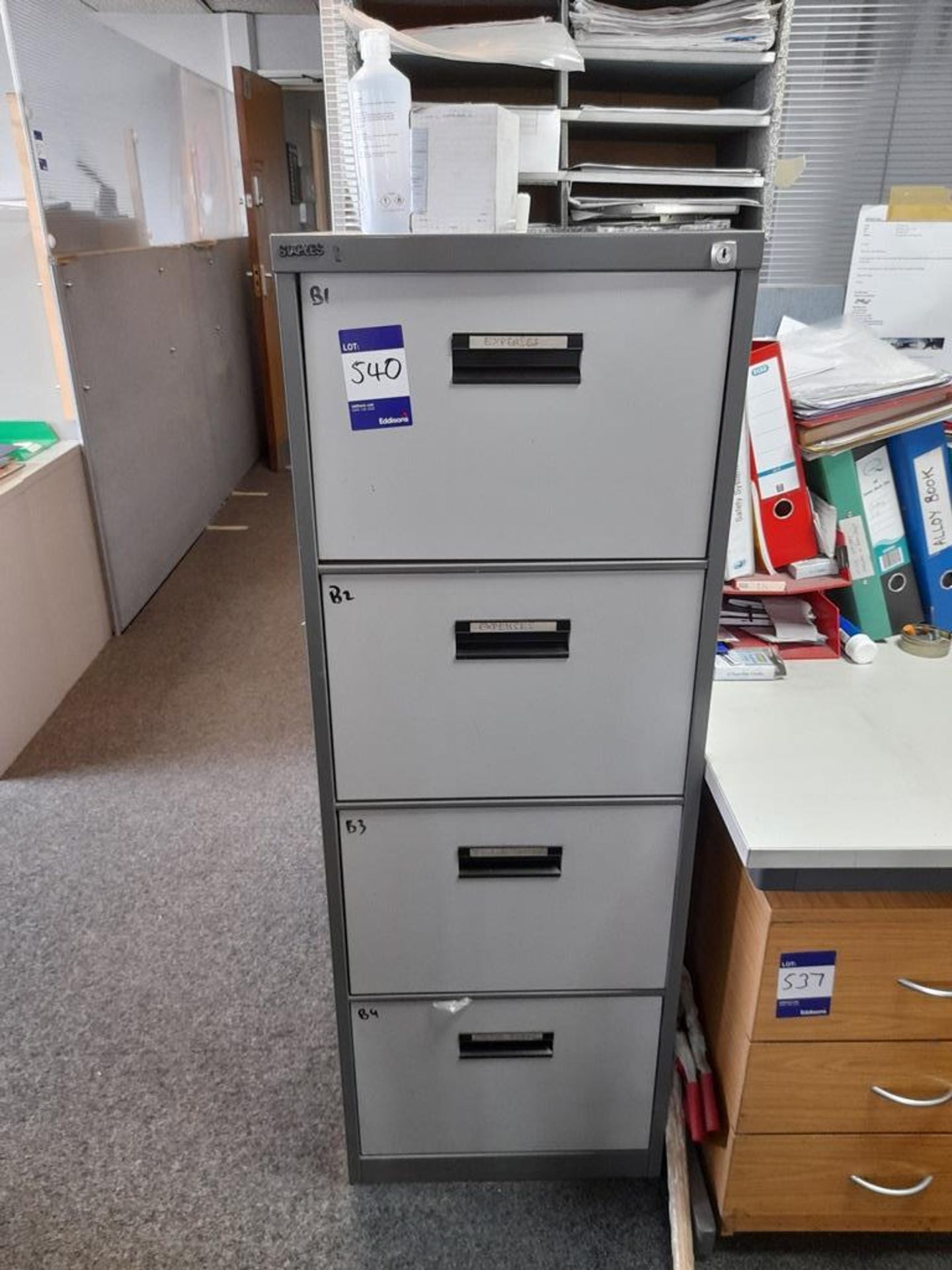 3 - Metal 4-drawer Filing Cabinets - Image 2 of 2