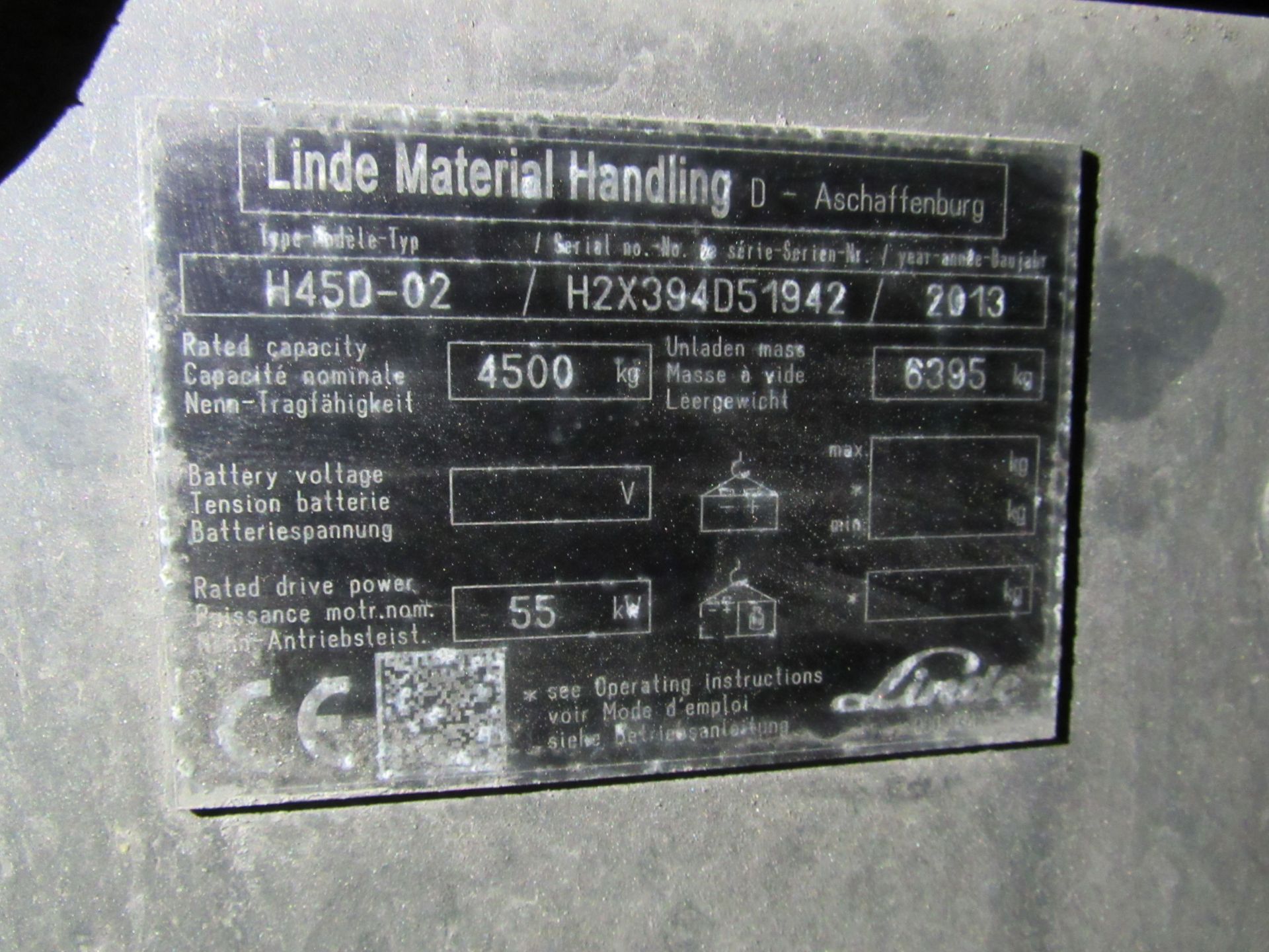 Linde H45D Diesel Fork Lift Truck, Duplex Containe - Image 23 of 25