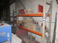 2 Bays of Racking comprising 4 uprights, 600mm x 2400, and 12 cross beams, 2000mm with timber