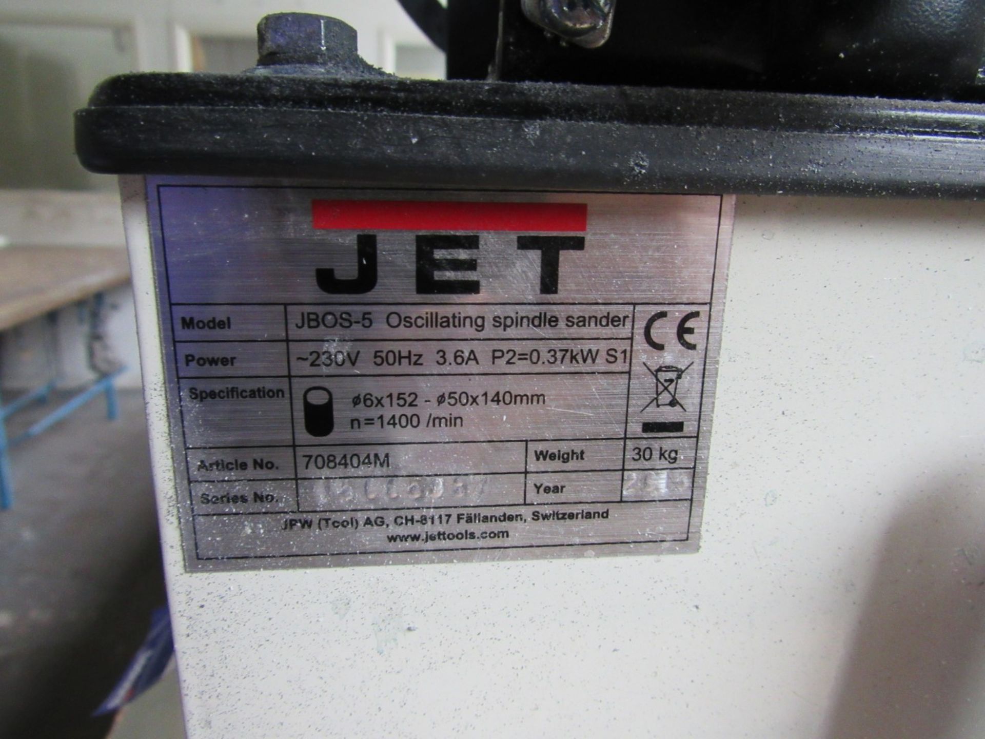 Jet JB03-5 oscillating Bobbin Spindle Sander, 240v - Image 3 of 3