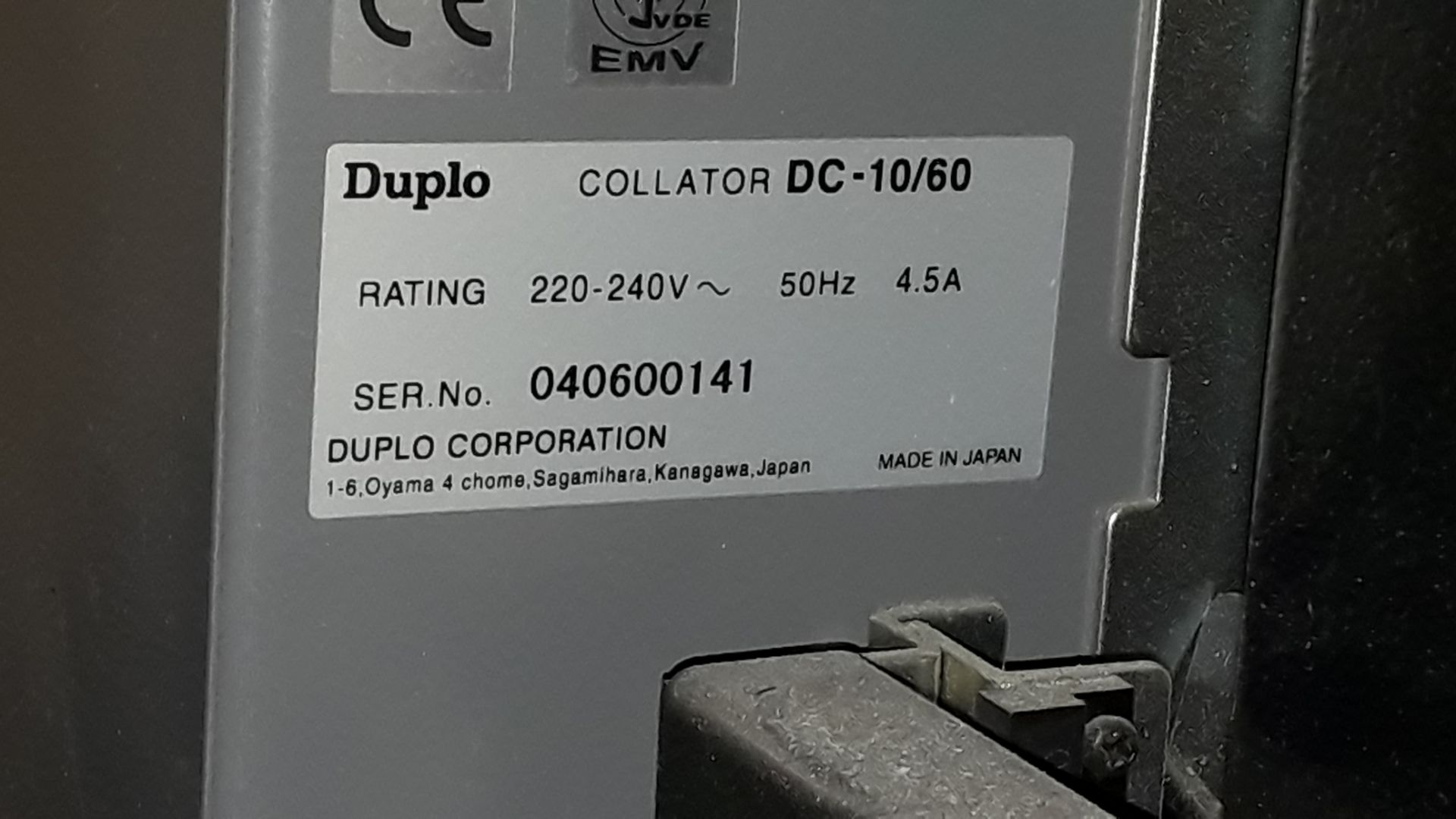 Duplo System 5000 Dynamic booklet maker with DBM-500T Trimmer unit S/N 0460082, DBM-LS1 take-off - Image 13 of 13