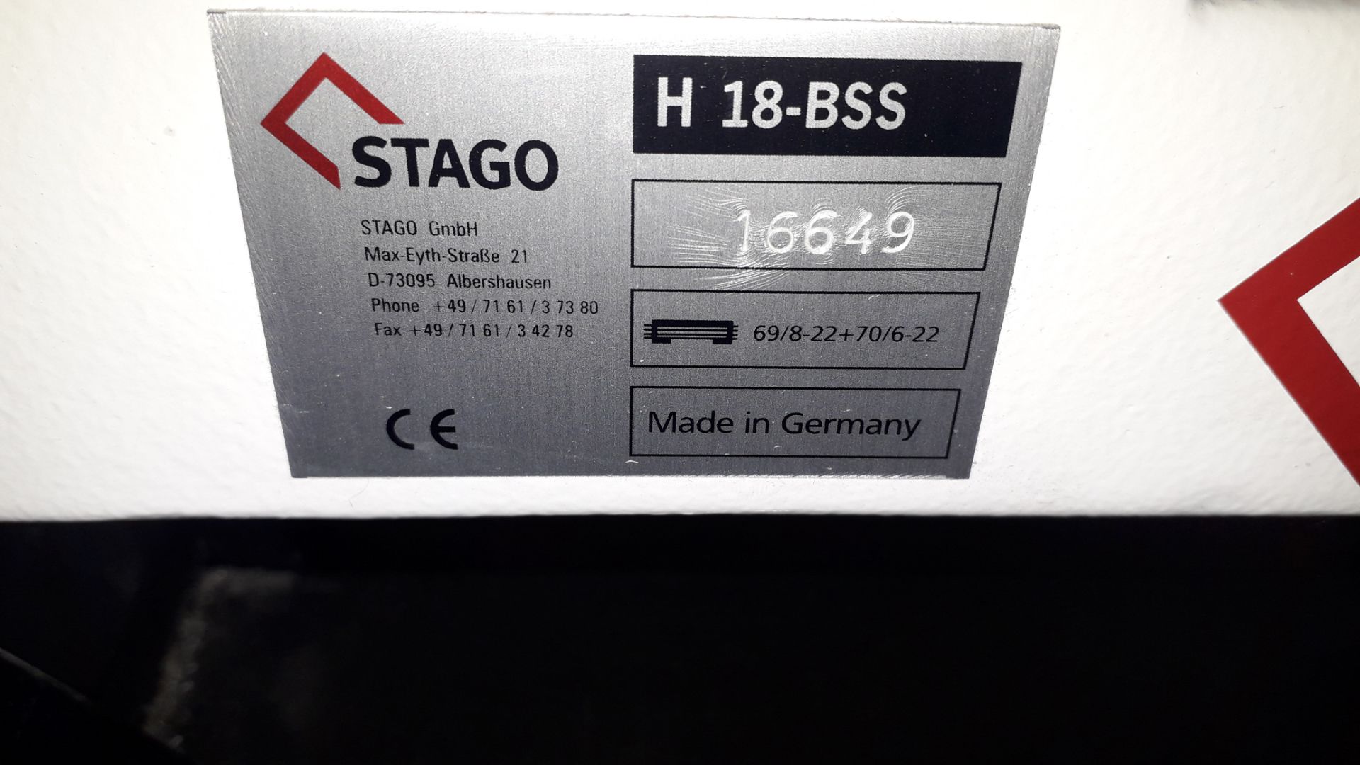 Stago H18 BSS Treadle Operator Stapler, serial number 16649 - Image 3 of 3