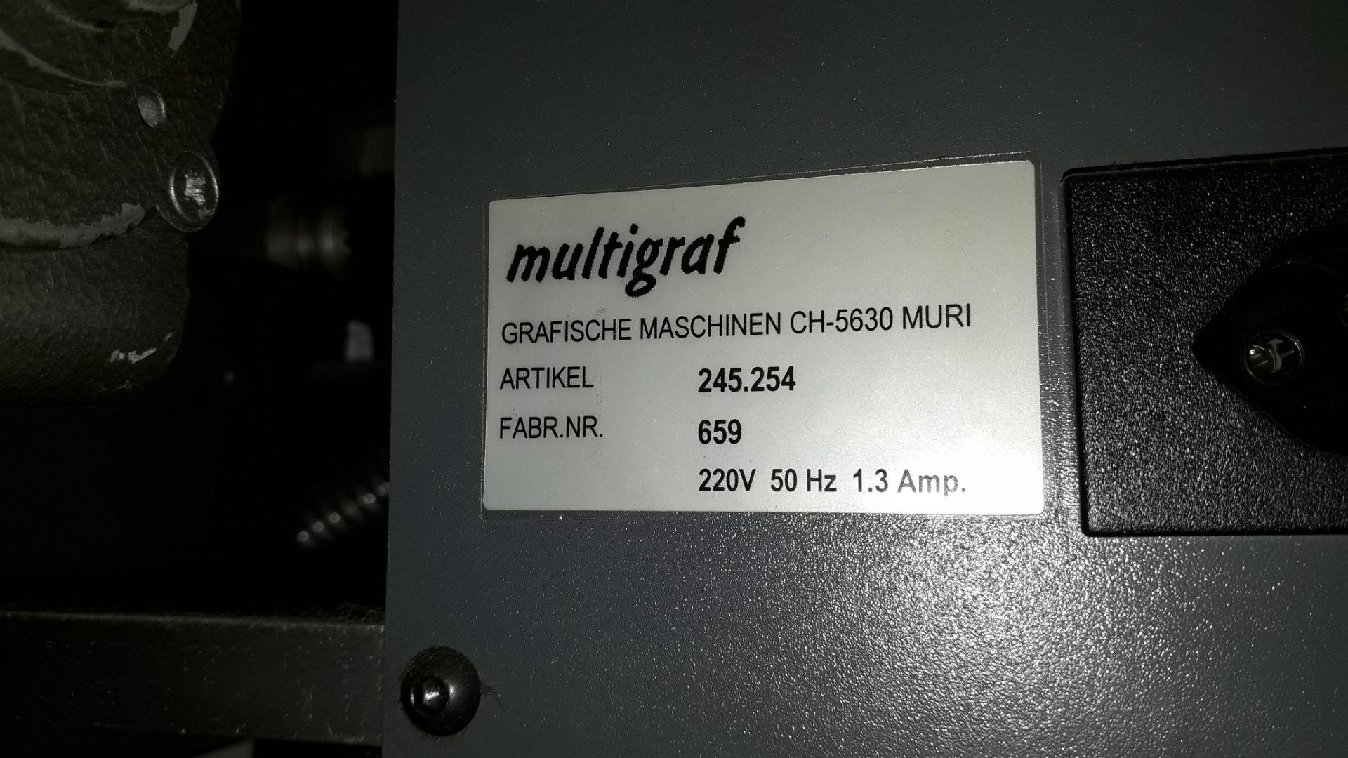 Multigraf Feed unit, serial number 659 (for spares or repair) - Image 3 of 3