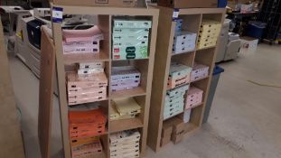 Two Ikea Beech Effect Shelving Units and contents