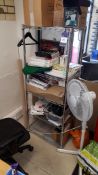 Chrome wire Five Tier Shelving Unit (contents not included)