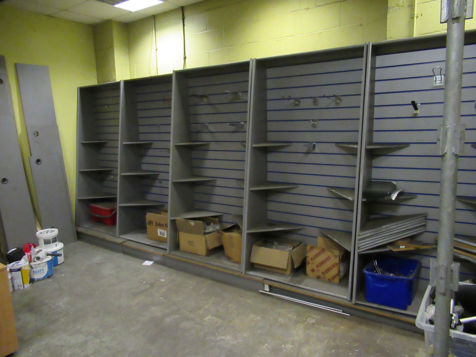 6 Bays of MDF Slat Showroom Display Stands with Assorted Accessories included. eg Pegs, Shelves, - Image 2 of 2