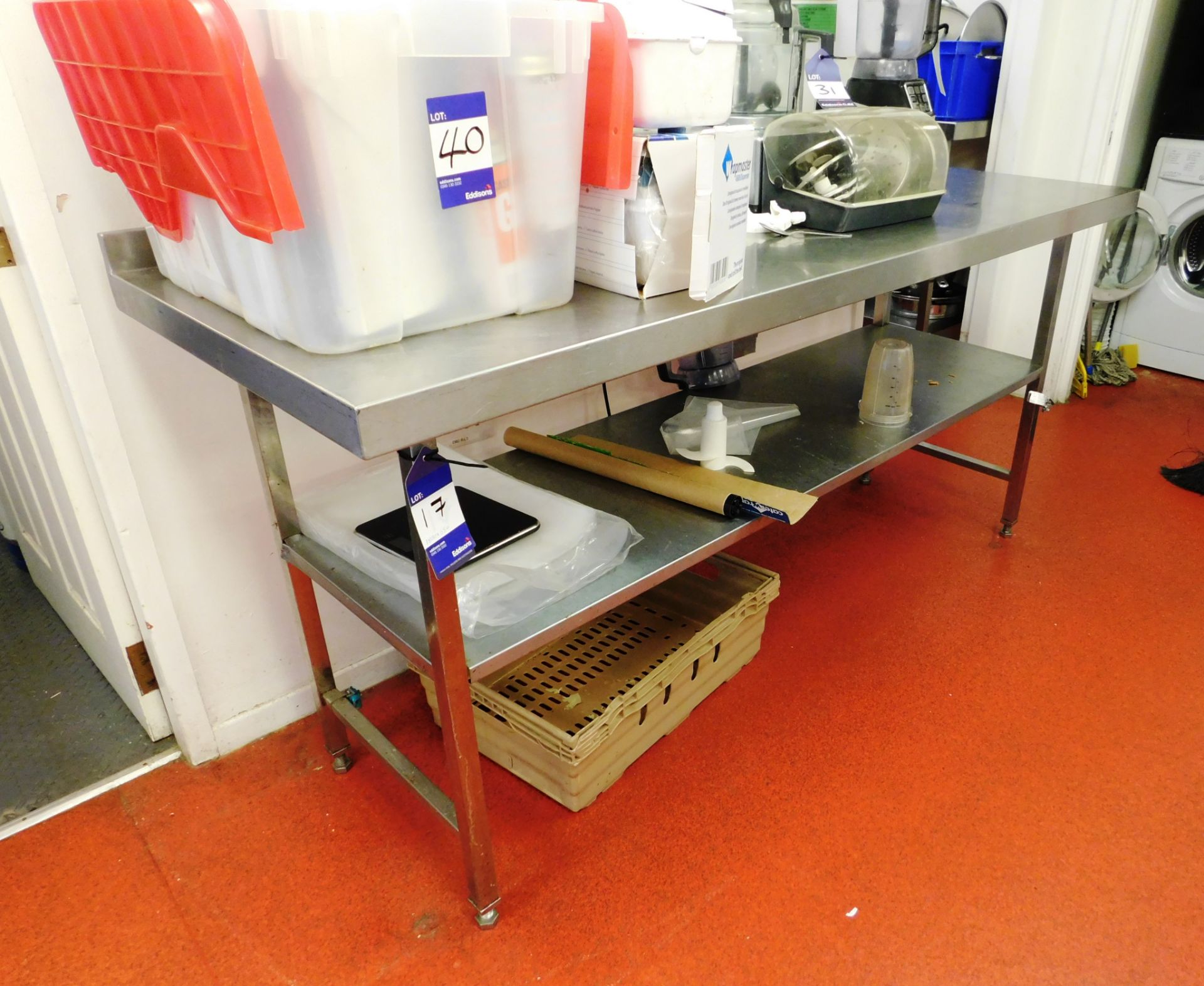 Stainless Steel Bench with Under Shelf Aprx (1800x650)