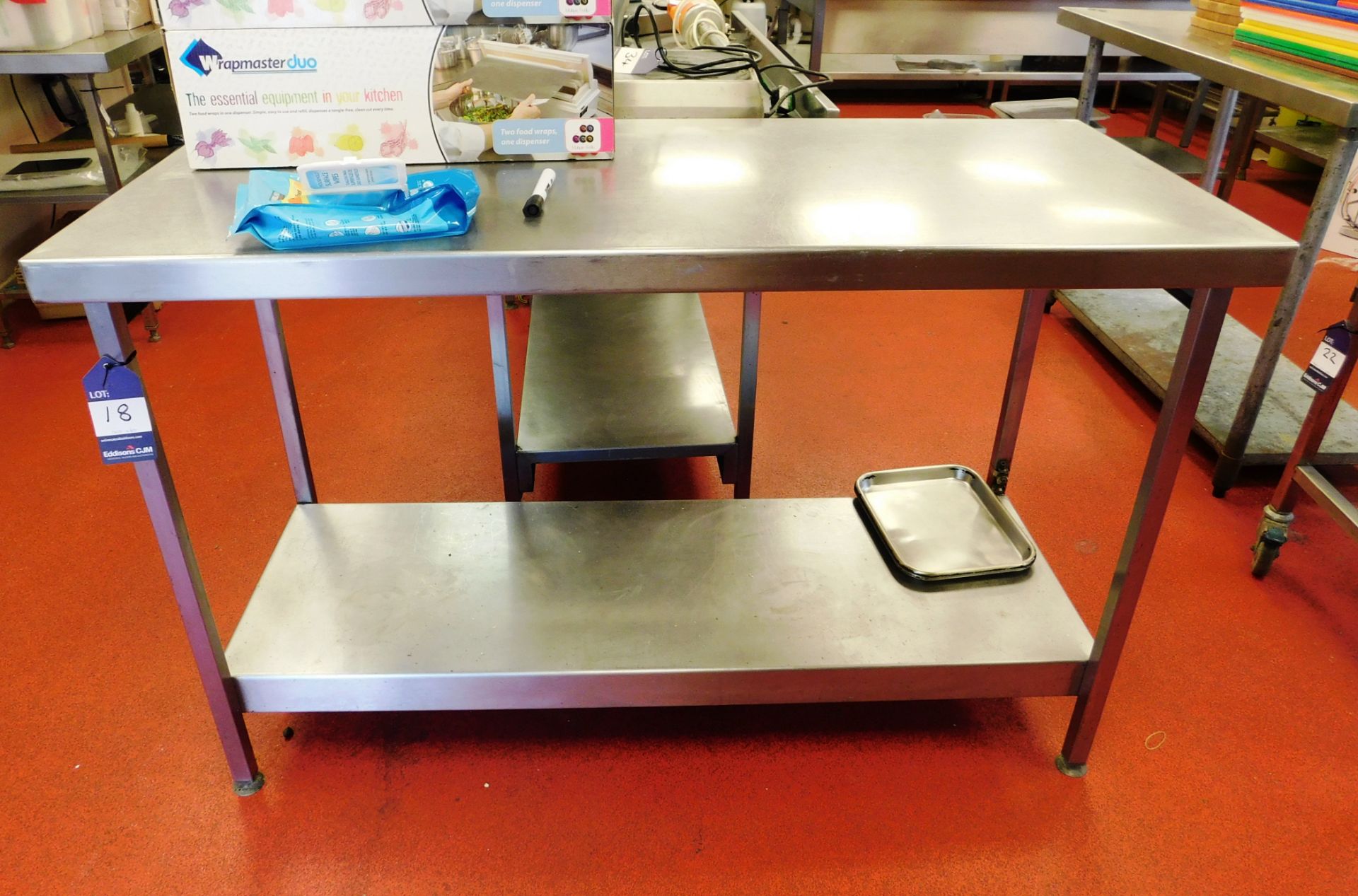 Stainless Steel Bench with Under Shelf Aprx (1400x600)