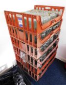 Large Quantity of Glass Jars to Plastic Trays, Approx 600 Jars