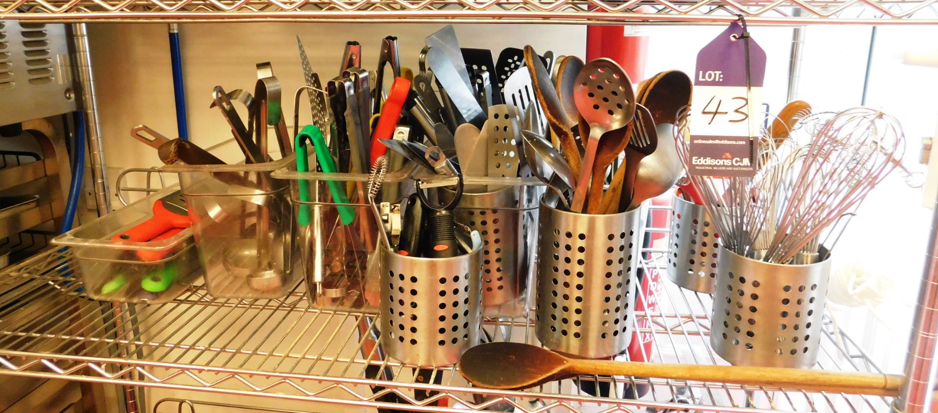 Contents of Shelf to Include Quantity of Cooking Utensils (Shelf Not Included)