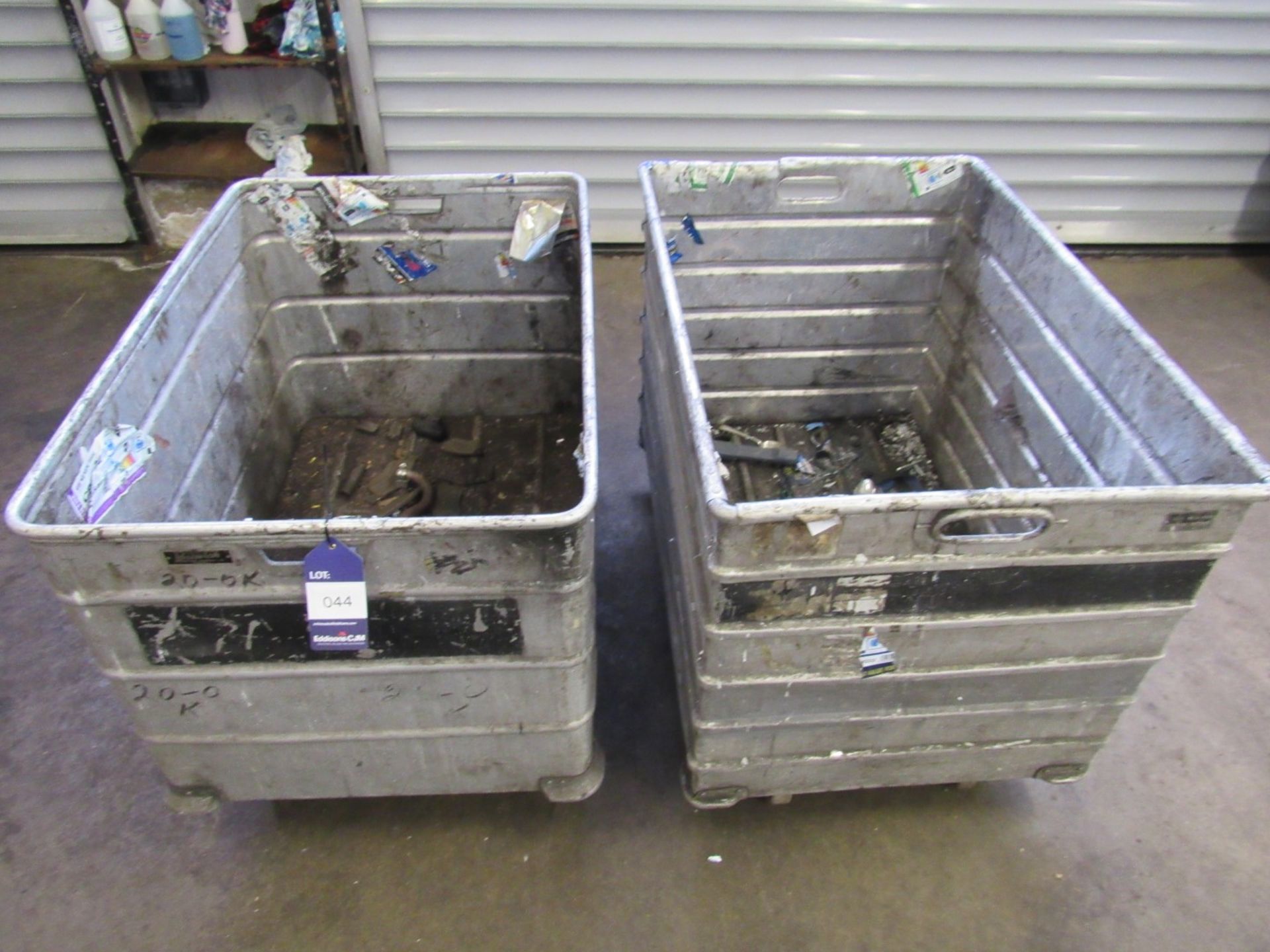 2 Aluminium ‘Tote’ Bin with Wheels