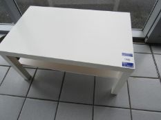Contemporary White Rectangular Coffee Table with Undershelf