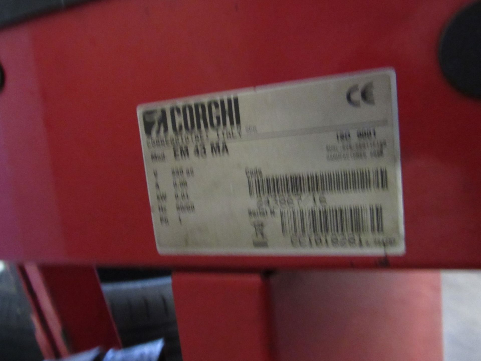 Corghi Handspin FM43MA Wheel Balancer Serial Number CCI0118281 - Image 3 of 3