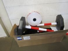 Quantity Red / White Barrier Post and Plastic Chain