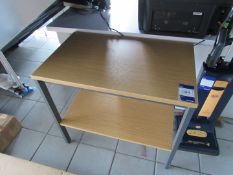 Light Oak Effect Rectangular Printer Table with Undershelf