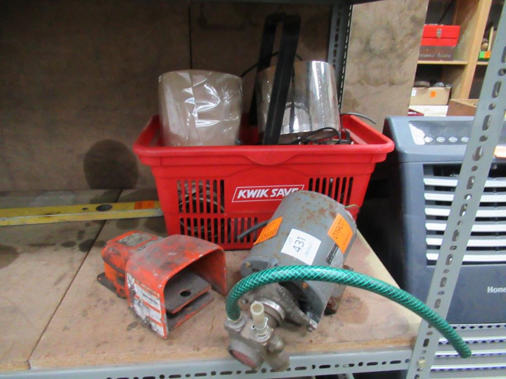 Procon Rotary Vane Pump, Hercules Foot Switch and Box to contain Various Cables