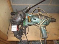 Hitachi 110V drill, Skil 240V drill and a branded 240V hammer drill - untested