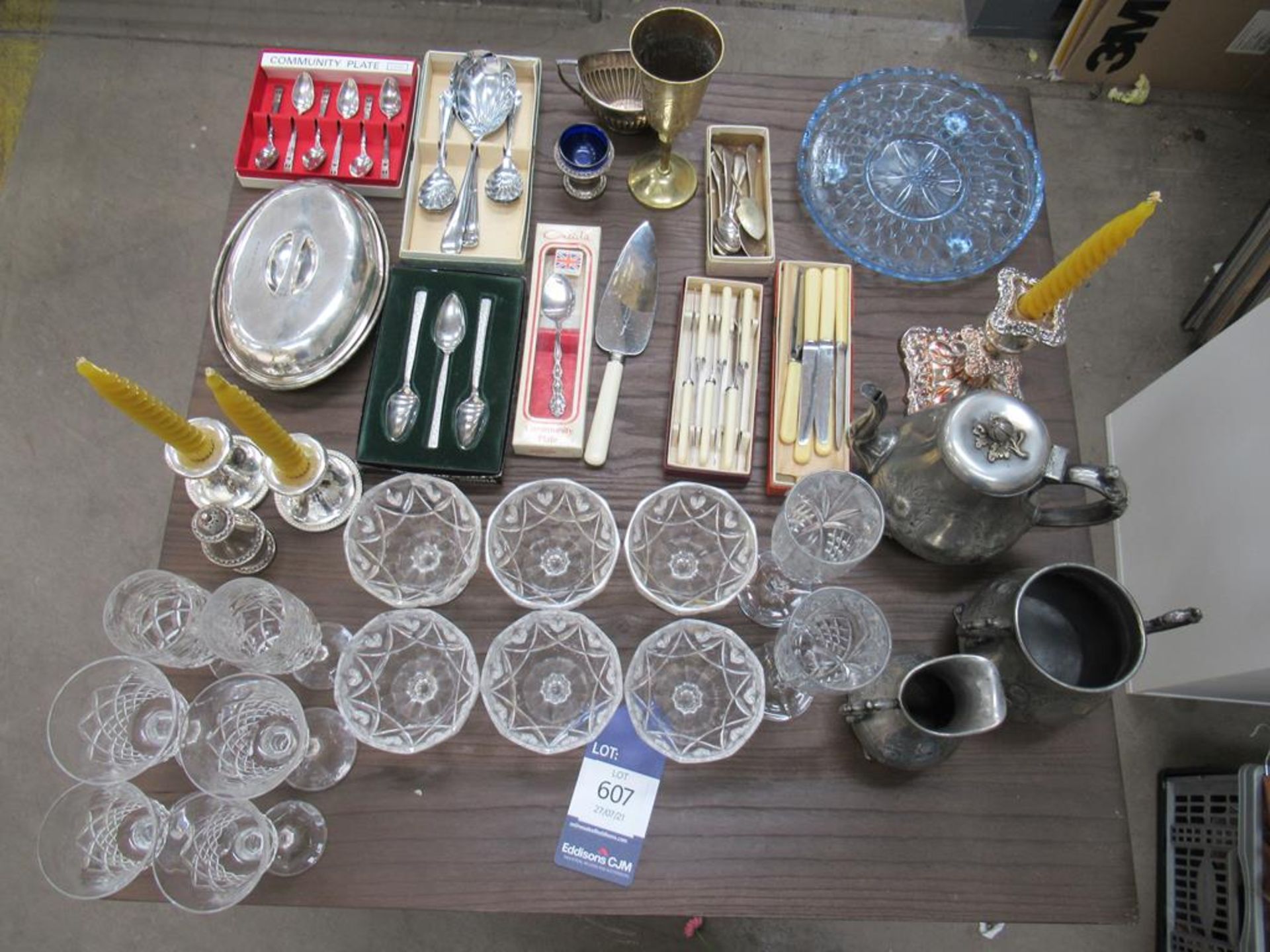 Glass and Various Metal Tablewear