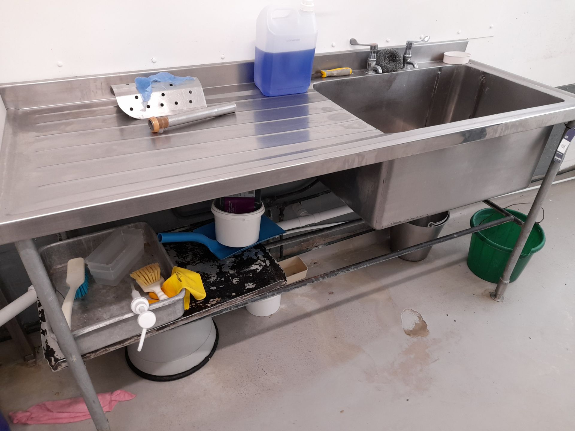 Stainless Steel Deep Well Sink Unit (Approximately 1800x670) (please note this lot also forms part