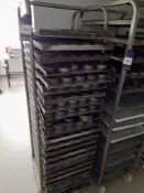 Mobile Baking Rack with 24x Oven Trays and Approximately 960 Pie Tins (please note this lot also