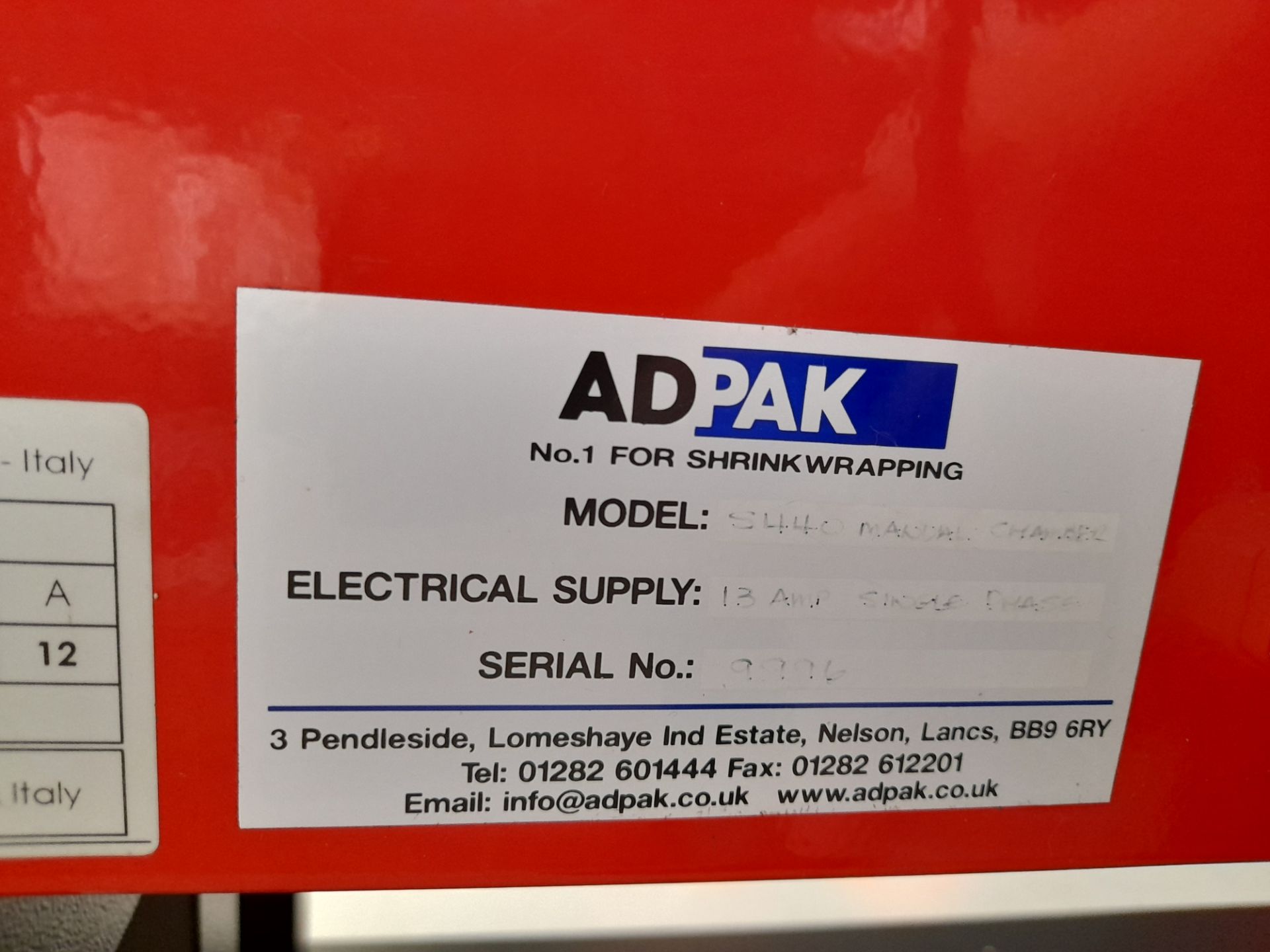 Adpak S440 Shrink Wrapping Machine, Year: 2012, Serial: 9996-41624. (please note this lot also forms - Image 4 of 4