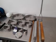 9x Various Sized Pastry Cutters, 4x Rolling Pins and a Stainless Steel Masher (please note this