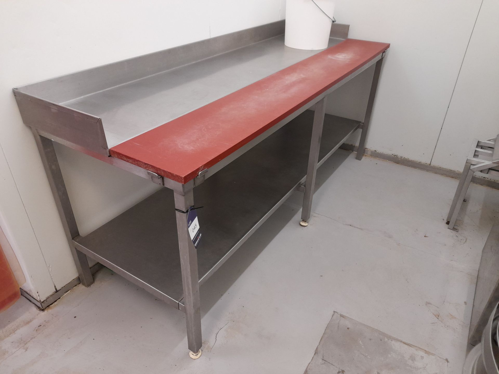 Stainless Steel Bench with Fitted Chopping Board (Approximately 2100x750mm) (please note this lot