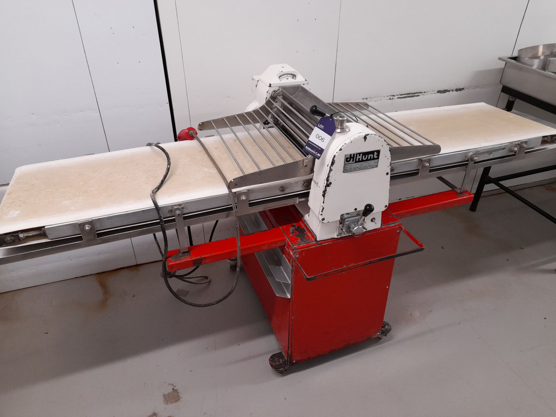 John Hunt Mobile Pastry Break, Model: Epr205, Serial:1104, (Conveyor Approximately: 2250mm). (please