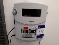 Olivetti Time Master TC100 Electronic Time Clock with Wall Mounted Card Rack (please note this lot
