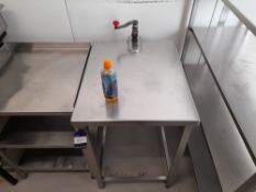 Stainless Steel Bench with Commercial Can Opener (Approximately 600x750mm) (please note this lot