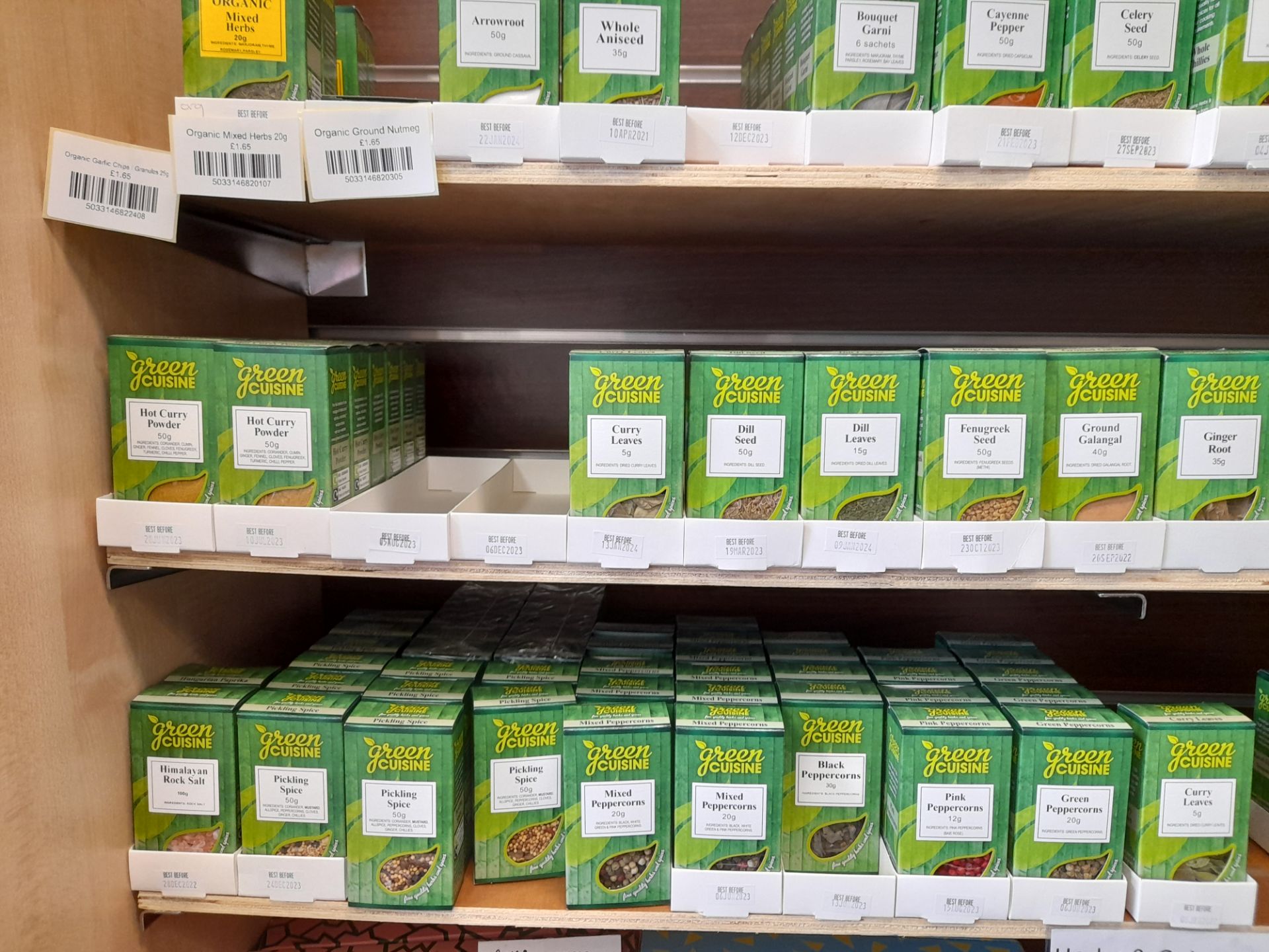 Assortent of Stock to include organic tea bags, organic tea, coffee filters, herbs and spices ( - Image 13 of 15