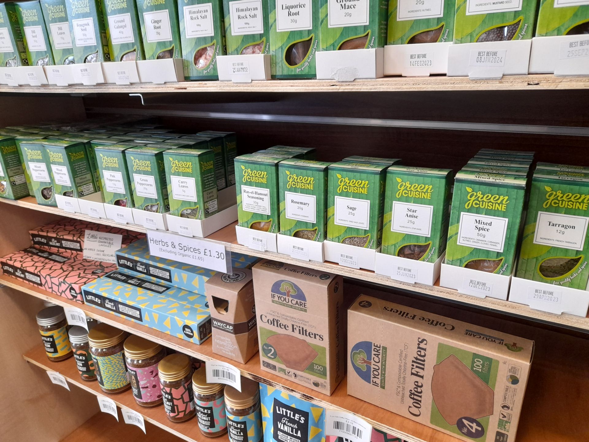 Assortent of Stock to include organic tea bags, organic tea, coffee filters, herbs and spices ( - Image 5 of 15