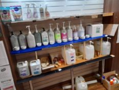 Assortment of Sanitising/Cleaning Products (some part used) to shelf to include Bio Ecological