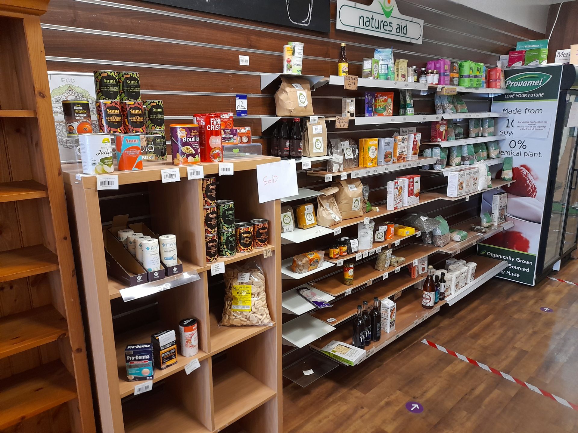 Assortment of Food Stock/Ingredients to 8x bays of shelving, cupboard to include various flours,