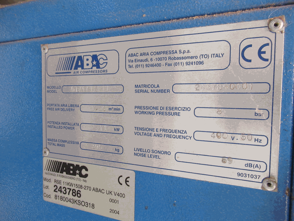 ABAC Genesis 1108 Compressor - Image 5 of 5
