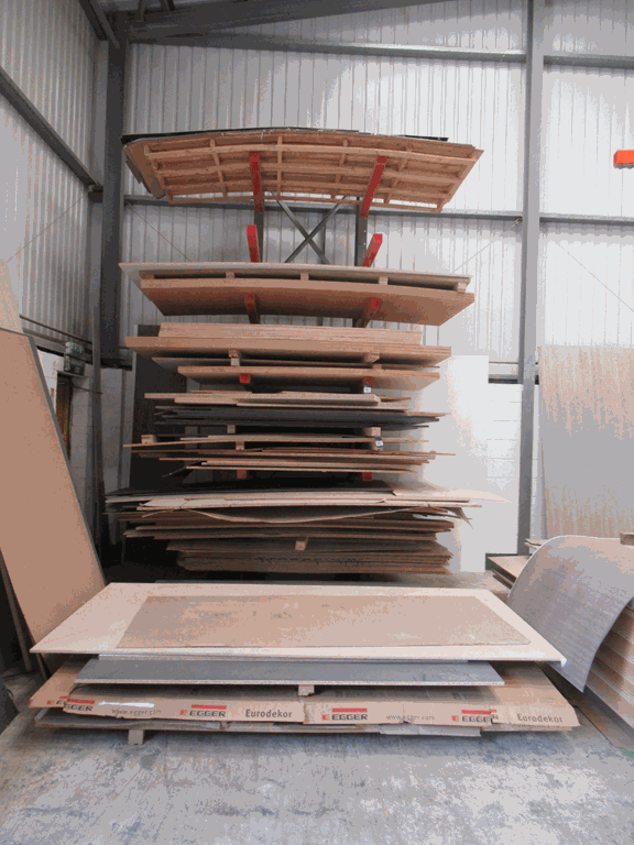 Large qty of Sheet Stock and offf cuts to include Plywood, Pre finished MDF, etc.