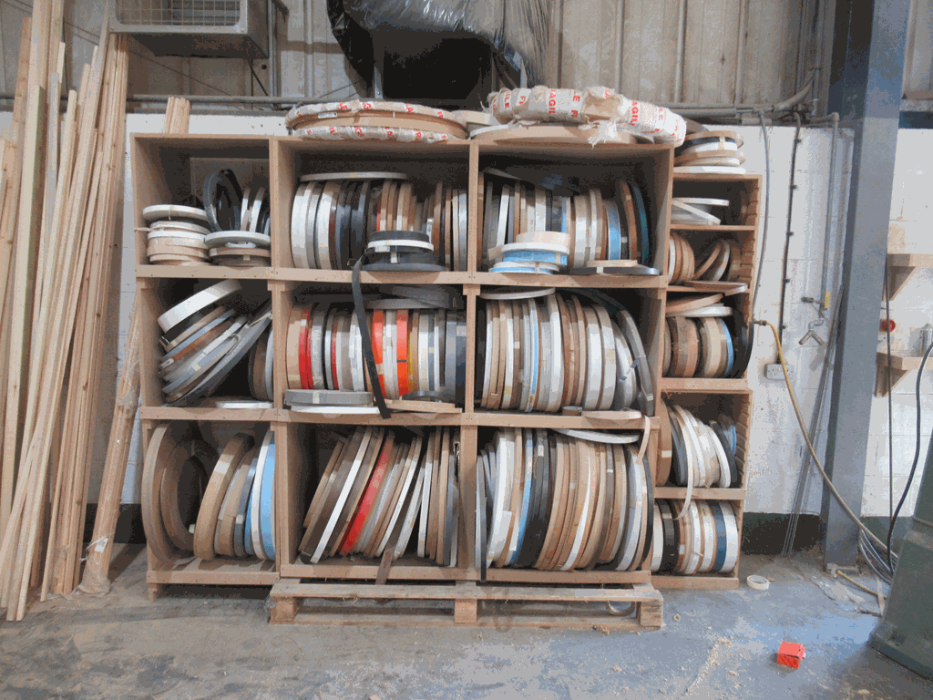 Large qty of Assorted Edge Banding Tape to include PVC, Solid wood, etc.
