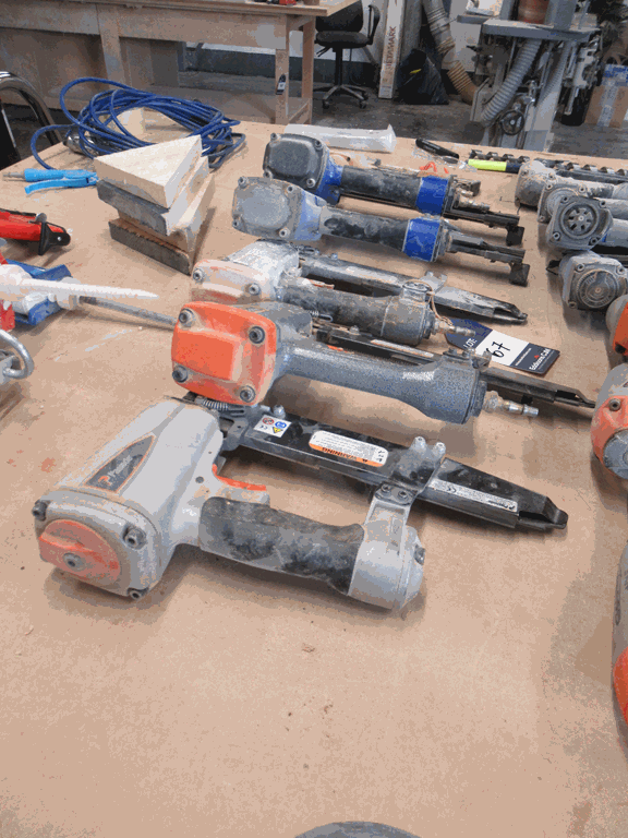 6 x Various Pneumatic Staple Guns to include Paslode, Duo-Fafst and Bostitch