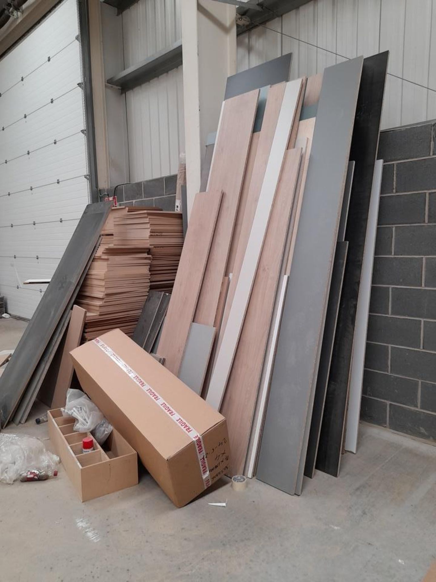 Quantity of various stock including various MDF, plywood, chipboard etc. panels, various veneer & - Image 3 of 6