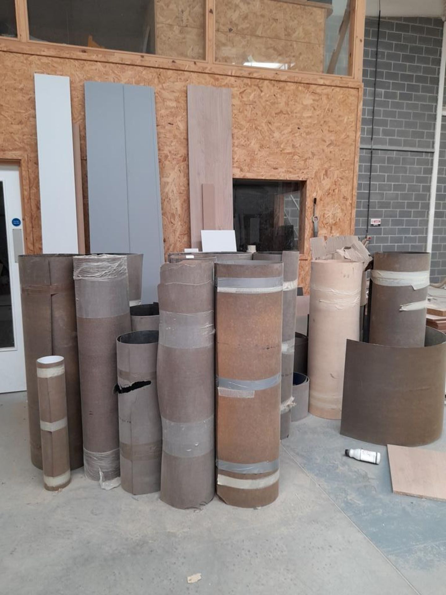 Quantity of various stock including various MDF, plywood, chipboard etc. panels, various veneer & - Image 5 of 6