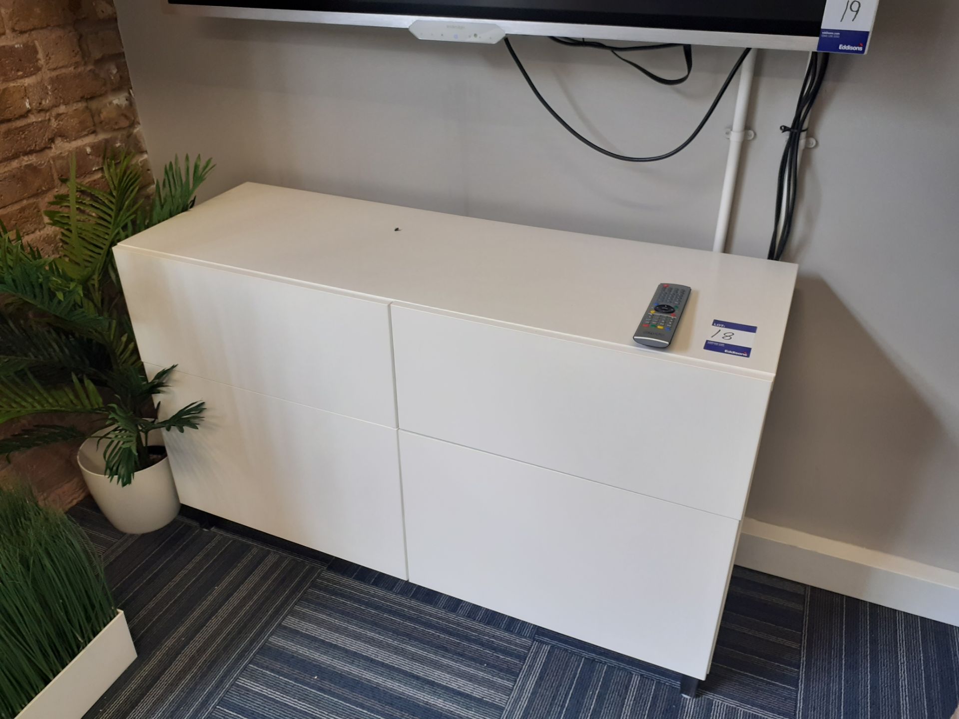 2 x White laminate credenzas (1200mm). Location – London. Viewing strongly recommended in order to - Image 2 of 2