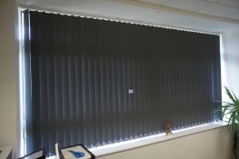 Fabric office blinds (Approx. 3300 x 1660) Purchasers responsibility to remove