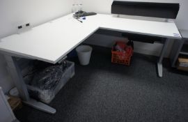 Adapt single person electric rise and fall ‘L shaped’ desk (1790 x 1790), to mezzanine office.